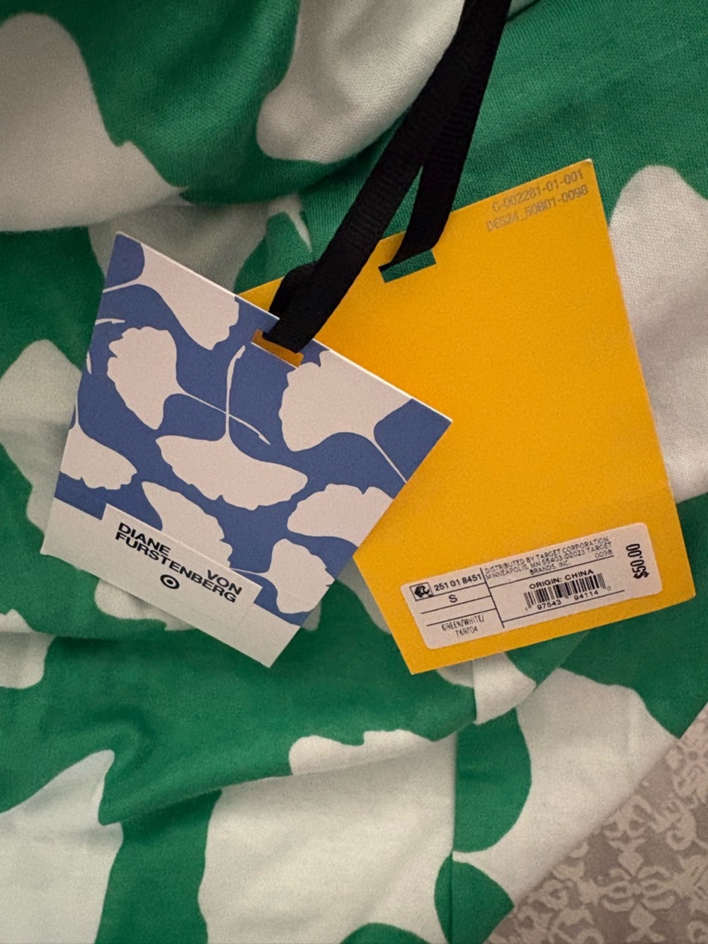 Diane Von Furstenberg for Target Green and White Halter Jumpsuit NWT - Picture 10 of 10